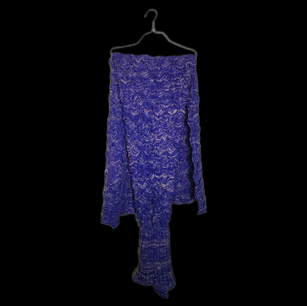 LAGHCAT Purple Mermaid Tail Crochet Blanket